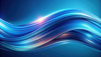 Fototapeta premium Abstract Blue Swirling Lines with a Glowing Center Creating a Dynamic and Modern Design