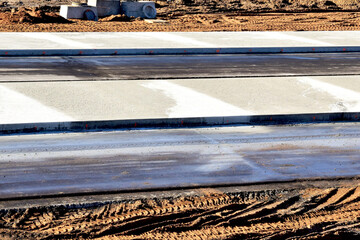 Part of asphalt - a concrete strip of a major motorway
