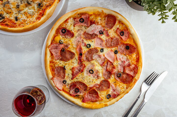 traditional Italian pizza on a white plate
