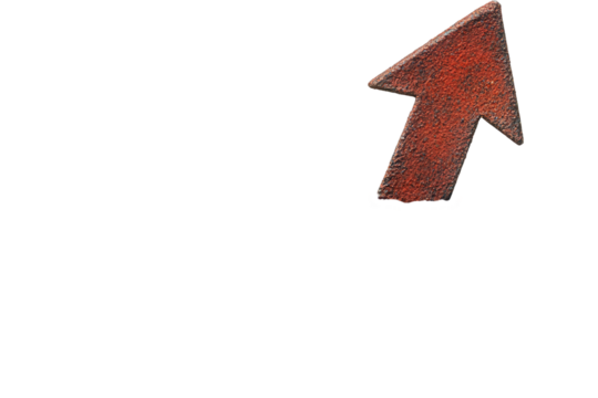 Dynamic red arrow graphic transparent background for creative projects and marketing designs - Powered by Adobe
