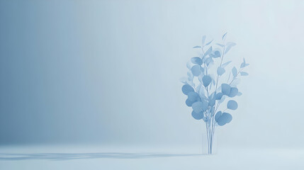 Blue Eucalyptus 3D Render Background