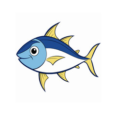 Tuna fish vector illustration with white background