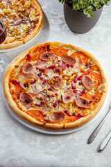 traditional Italian pizza on a white plate