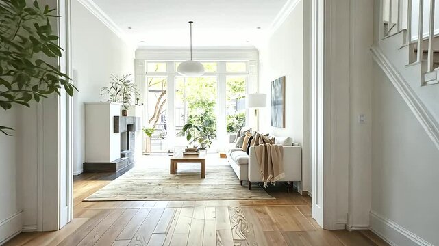 Real Estate Agent Showing Staged Home to Potential Buyer