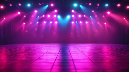 Pink and Blue Stage Lighting, Empty Concert Stage
