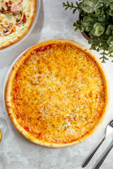 traditional Italian pizza on a white plate