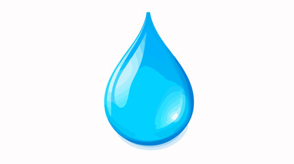 Realistic blue water drop vector on white background for design projects