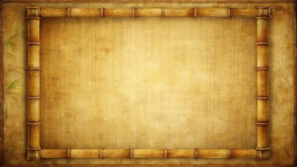 A Rustic Bamboo Frame Encircling a Weathered, Textured Background