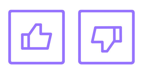 シンプルな紫色のグッドマークとバッドマーク	
