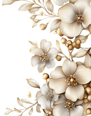 PNG Elegant gold and silver flowers illustration accents floral.