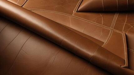 High-Quality Brown Leather Texture &ndash; Premium close-up of realistic brown leather for design and industry use.