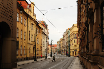 A typical scene in downtown Prague, Czech Republic