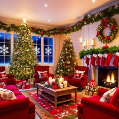 Cozy Christmas Lounge: Warmth and Festive Cheer