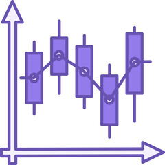 Candlestick Chart Color Icon. Vector Illustration. Chart and Japanese Candlesticks. Displaying Stock and Securities Stock Price Changes. Stock Market Concept