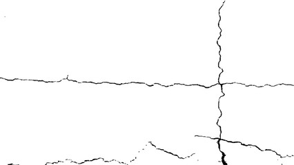 crack concrete white wall or Cement wall background, grunge wall texture with crack. Abstract fracture design. Crack texture lines isolated on white background.