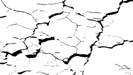 crack concrete white wall or Cement wall background, grunge wall texture with crack. Abstract fracture design. Crack texture lines isolated on white background.