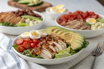 cobb-salad-dishes-on-the-table.