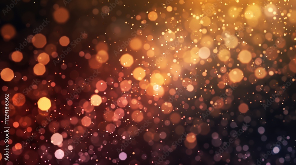 Canvas Prints golden bokeh lights on dark background with copy space. holiday magic concept