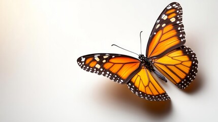 Fototapeta premium Graceful Monarch Butterfly on a White Background. Generative AI