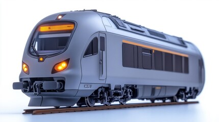 Fototapeta premium Modern Intercity Train Isolated on White Background. Generative AI