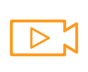 シンプルなオレンジ色のビデオカメラ	