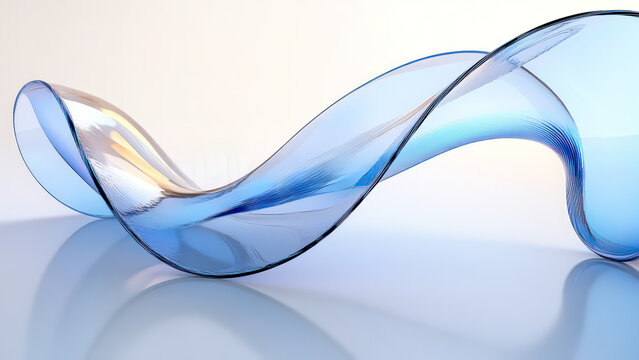 Abstract waves of glassy panels illustration