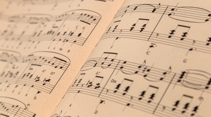 Obraz premium Old illustration of sheet music 
