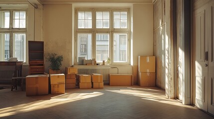 Sunlit Empty Room Undergoing Renovation: A Glimpse into Transition