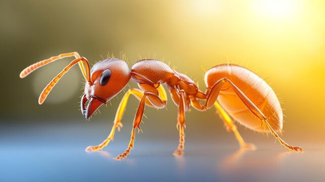 Detailed Close-Up of a Fire Ant. Generative AI