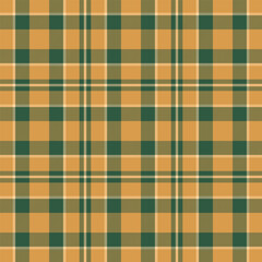 Plaid with twill weave repeat pattern.Checkered tartan gingham seamless pattern in yellow and green.Geometric graphic vector illustration background design for fabric and prints.