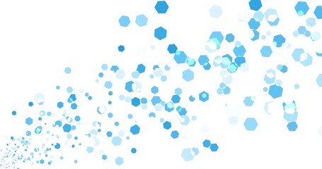 abstract blue background frame of geometric shapes. Circular ornament. Pattern of dots, particles, molecules, fragments. Poster for technology, medicine, presentations, business.