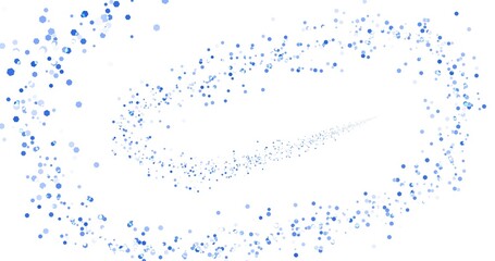 abstract blue background frame of geometric shapes. Circular ornament. Pattern of dots, particles, molecules, fragments. Poster for technology, medicine, presentations, business.