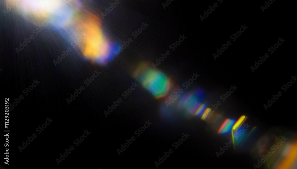 Wall mural prism light leak texture for photo overlay and effect lens flare in abstract background bokeh effect