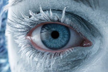 close up of a blue eye