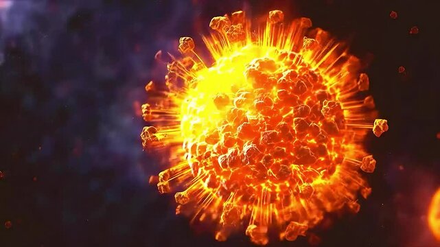 a fireball  exploding in space