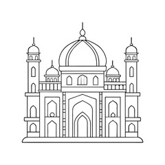 Beautiful mosque clipart vector illustration isolated on a white background