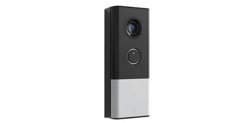 Fototapeta premium Modern Doorbell Camera System Isolated on White Background 