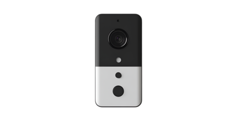 Modern Doorbell Camera System Isolated on White Background
