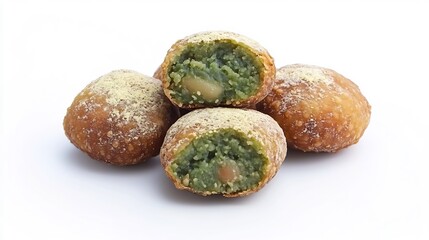 Delicious Matcha-Flavored Mochi Balls,Crispy and Sweet Japanese Snack