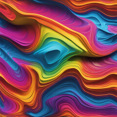 Fototapeta premium A Vibrant Symphony of Colors and Shapes: An Abstract Exploration of Energy and Movement