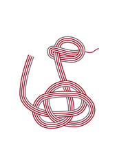 ヘビの水引　銀色