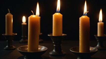 Minimalist Candle in Low Light – Elegant and atmospheric candle design, perfect for ads, branding, and decor visuals