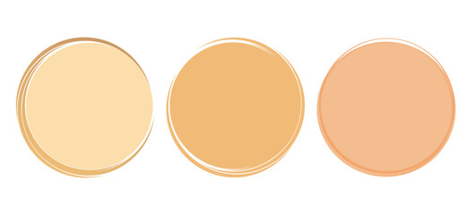 Set of gold circle backgrounds vector.