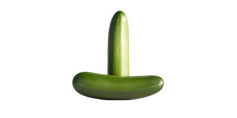 Fresh Green Cucumber on Transparent Background