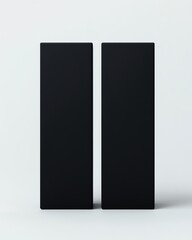 Two Black Boxes on White Background