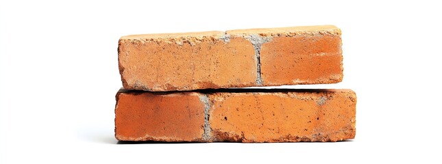 Obraz premium Two Old Red Bricks Stacked