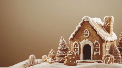 gingerbreads with house. copy space