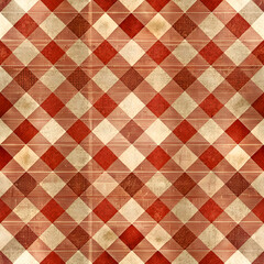 Vintage red and cream gingham pattern.