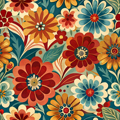 Vibrant floral pattern. vintage style.