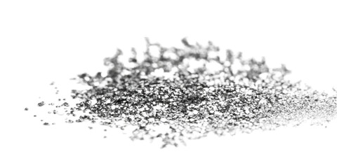 Silver Glitter Pile on Transparent Background